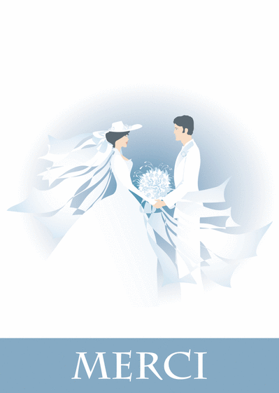 Remerciement mariage bleu